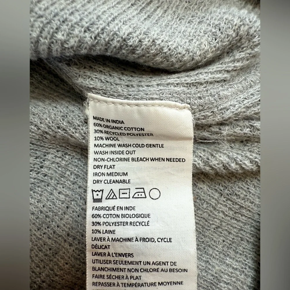 Prana XS Light Gray Textured Button Front Long Sleeve Top - Picture 8 of 8